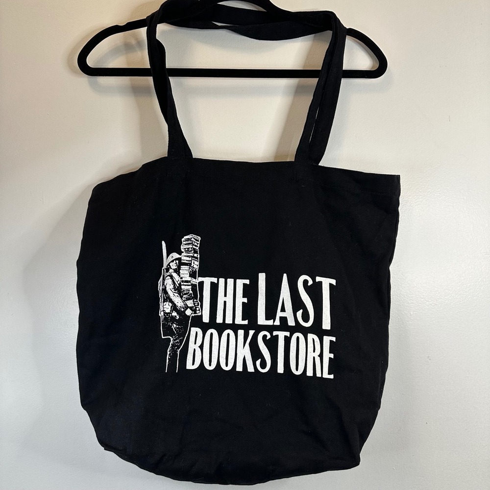 The Last Bookstore Los Angeles‎ Black Canvas Reusable Tote Bag